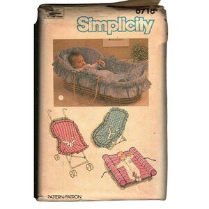 Simplicity 6718 Babies Travel Accessories Vintage Uncut Sewing Pattern